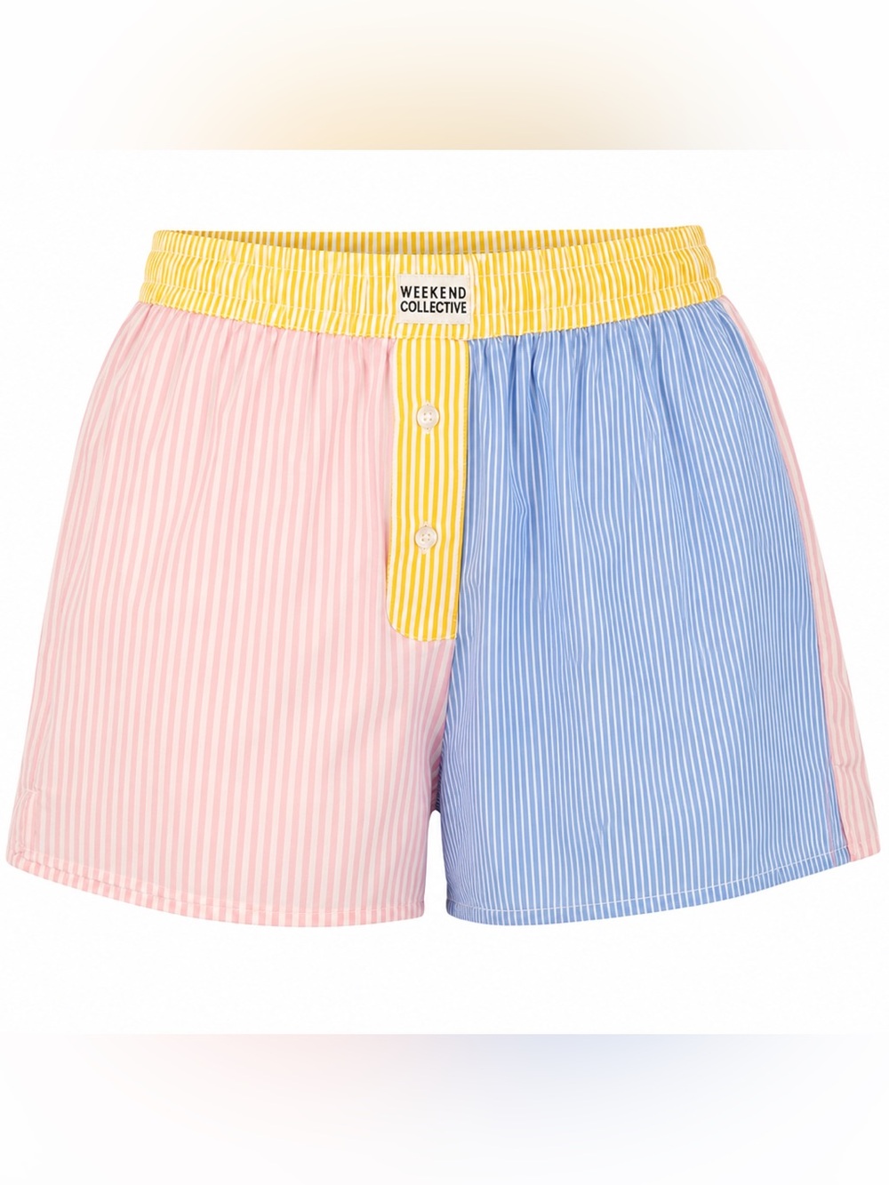 ASOS Colorblock Striped Boxer Shorts in Pink, Blue & Yellow